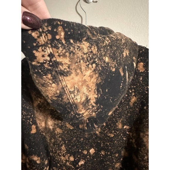 Wicked Tie Studio Unisex Black Medium Reverse Tie Dye Bleached Embroidered Heavy - Picture 9 of 10